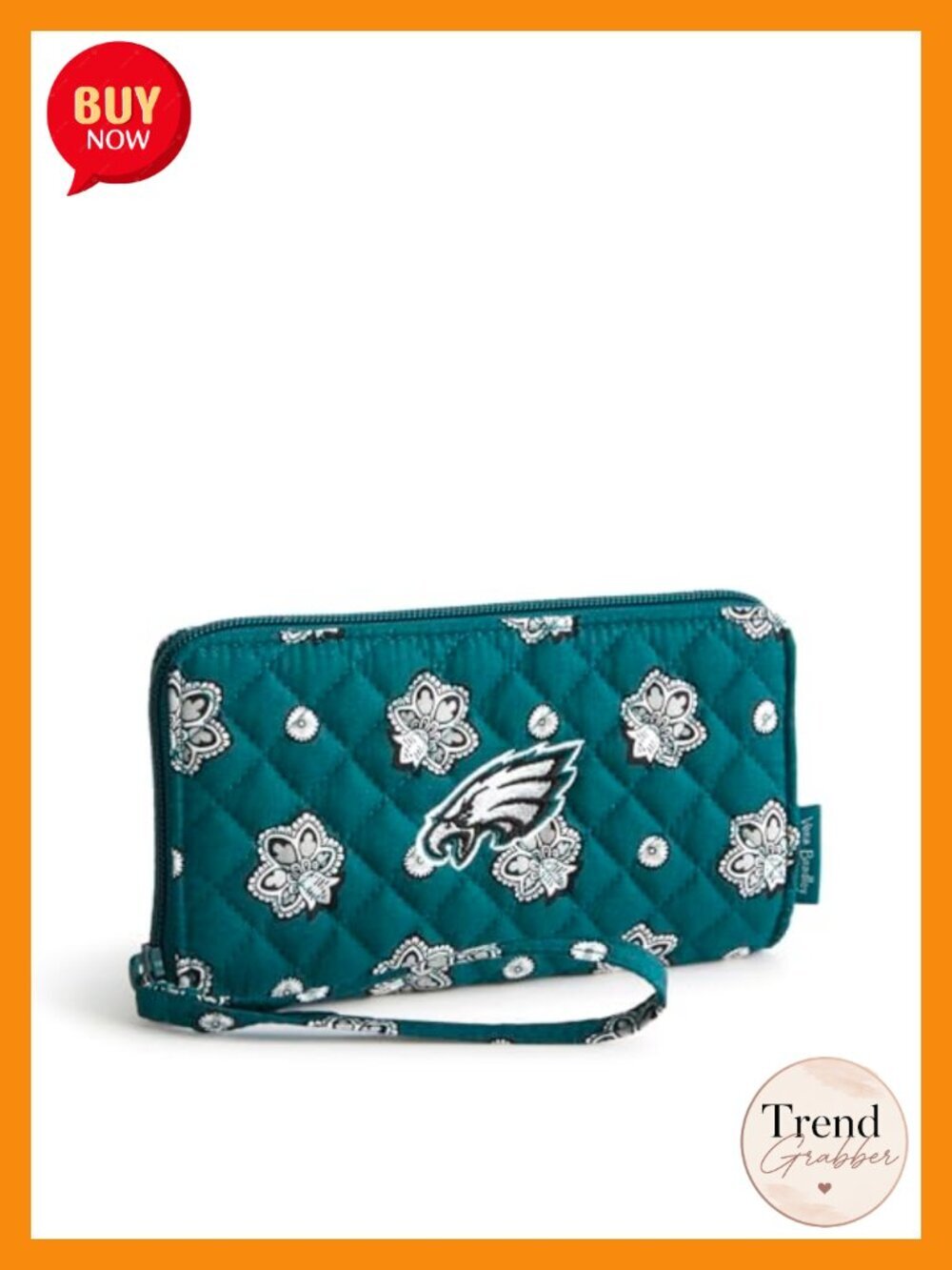 Cotton Front Zip Wristlet with RFID Protection